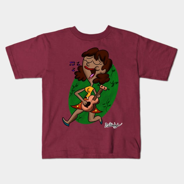 A Strummin' Song Kids T-Shirt by D.J. Berry